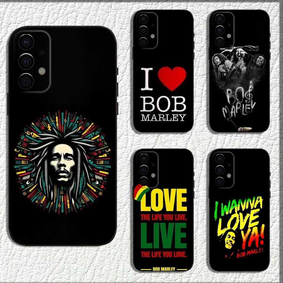 B-Bob Marley Rasta Lion Telefón pre Samsung Galaxy A13, A21S, A22, A31, A32, A52, A53, A71, A80, A91 Soft Soft Black Shell
