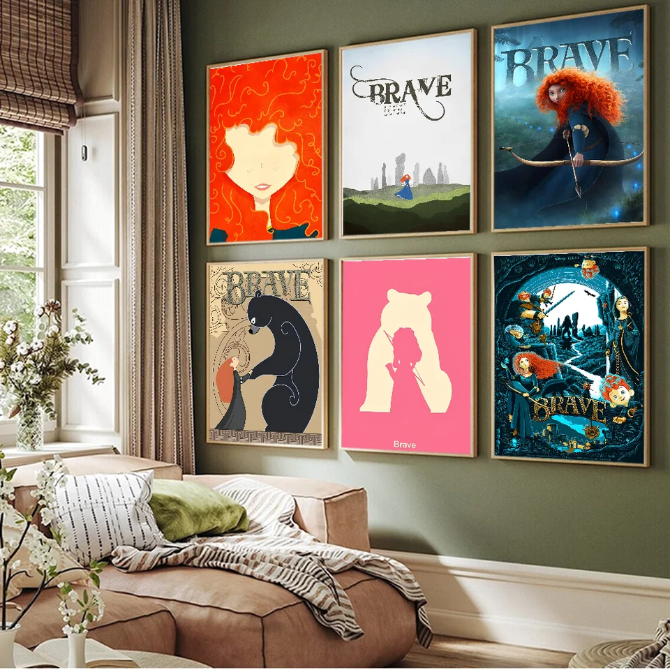 B-Brave Movie DIY lepivé plagáty Fancy Wall Sticker pre obývaciu izbu dekorácie dekorácie steny dekorácie