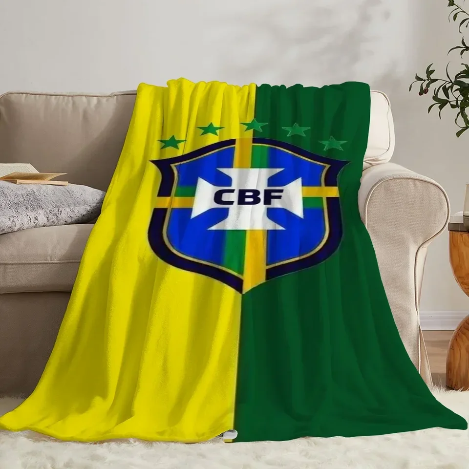 B-Brazílské národné futbalové tímy zdriemnutia prikrývke dizajnér Hodia prikrývky Kráľovské dekoratívne prikrývky pre prikrývky a hody pohovky