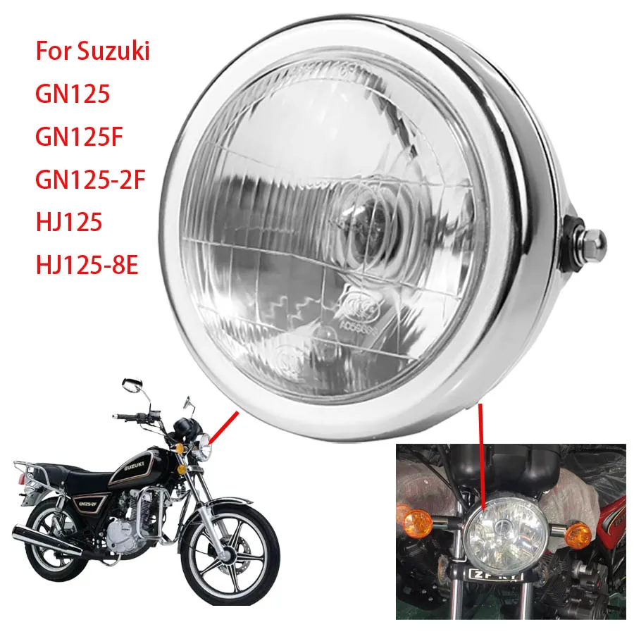 B111 Univerzálny motocykel retro strieborný shell predná svetlo svetla pre Suzuki Haojue Lifan125 GN125 GN-125H GN125F
