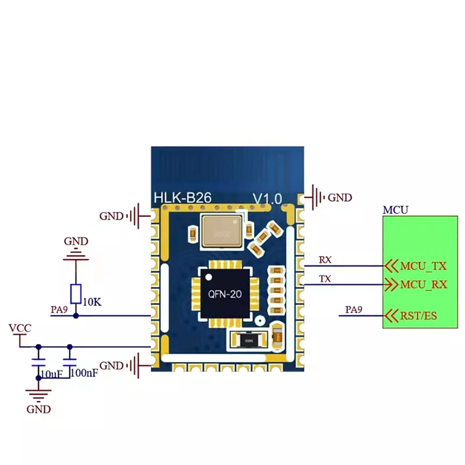 B26 Nízky výkon BLE5.0 Wireless Bluetooth kompatibilný modul sériový prenosový modul 96MHz s UART/PWM/GPIO/I2C/SPI/ADC port