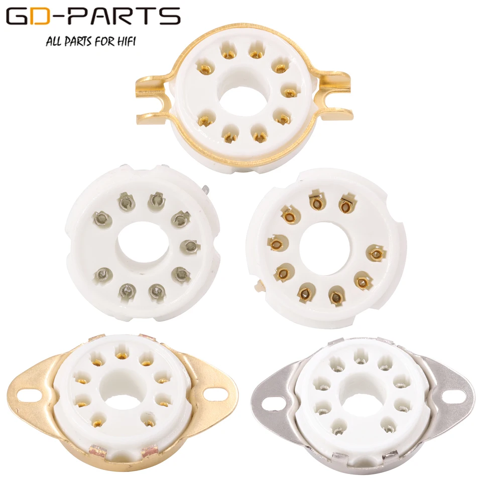 B9D 9pin Magnoval Ceramic Tuble Socket pre EL504 EL519 PL519 HIFI Vintage trubica zosilňovača DIY DIY PCB Spodný podvozok držiak podvozku
