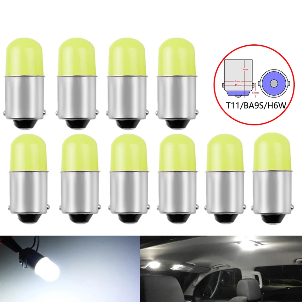 Ba9s Car LED LED T4W H6W T11 363 ROUND 3D COB LED žiarovka Interiér Interiér Interiér LIVATION Značka Značka Čítanie Dvere Auto lampa DC 12V White