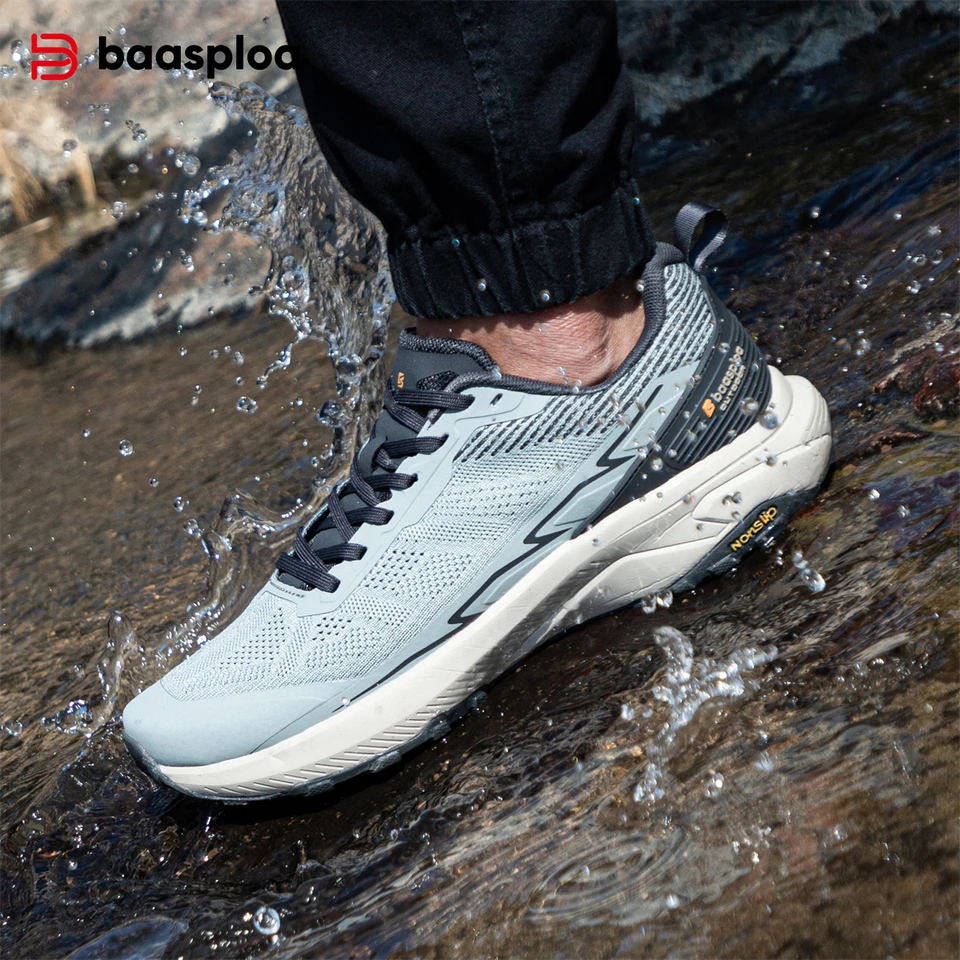 Baasploa New Sneakers Men Outdoor vodotesné lezenie nekĺzavé nosenie nositeľné turistické topánky