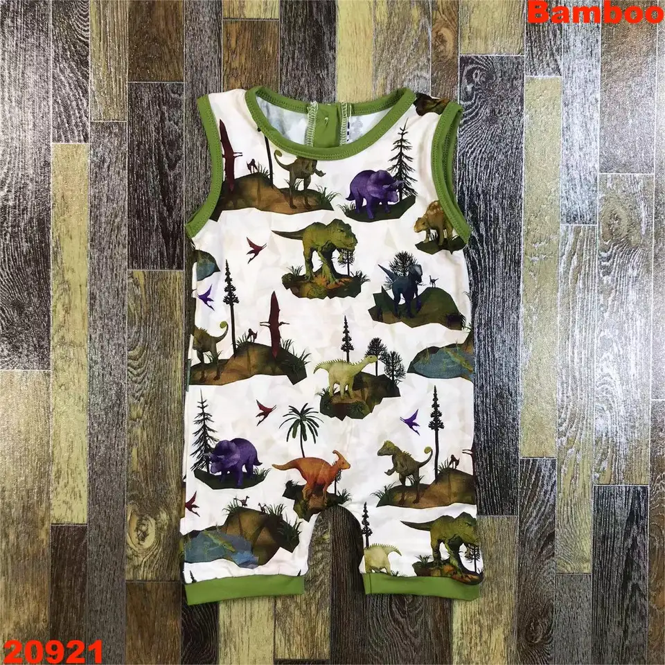 Baby Bambus Romper pre letný butik Hot Sale Short Ruckve Todddle Romper Roztomilý dizajnový odev