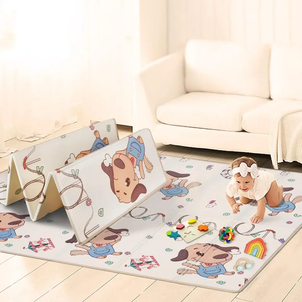 Baby Play Mat - skladacie a vodotesné, ideálne pre hranie podlahy - reverzibilný a všestranný hreda pre deti a batoľatá