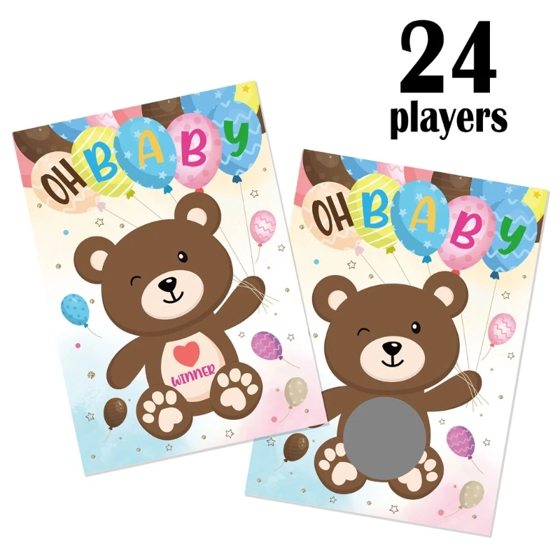 Baby Shower Scratch Off Game 24-balenie pohlavie neutrálny scratcing lístok na škrabanec s 3 víťazmi ľadového ističa