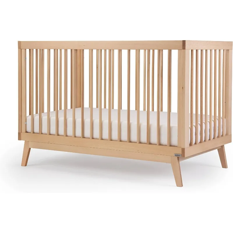 Baby Soho 3-v-1 kabriolná postieľka na postieľku batoľa-drevená postieľka vyrobená v Taliansku, Greenguard Gold Certified Small Baby Crib-Baby