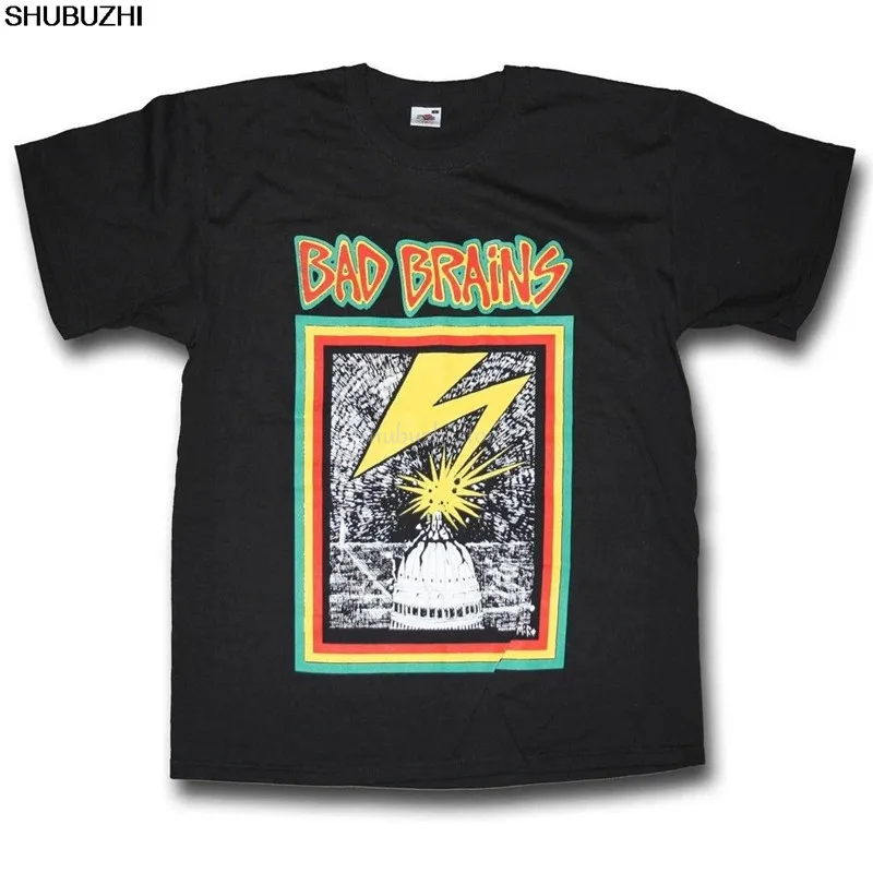 Bad Brains T tričko - prvý album oficiálny hardcore čierna vlajka punk ta košeľa módna značka Top Tees Summer Cotton Tops SBZ4137