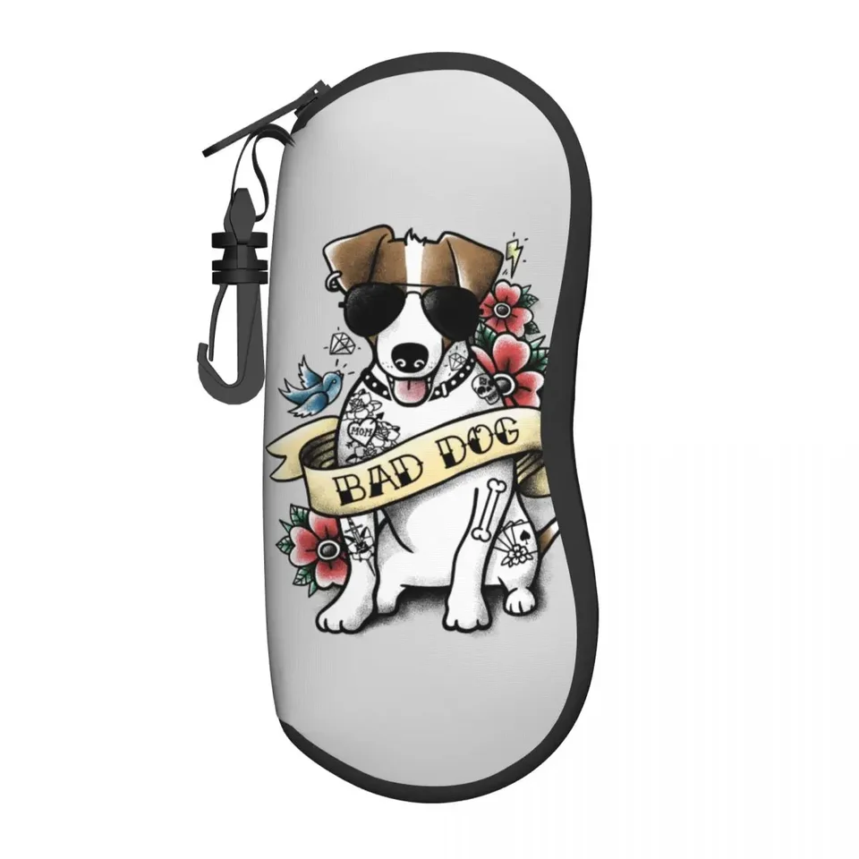 Bad Dog Jack Russell Terrier Tattoo Shell Oable Ochranné puzdrá módne slnečné okuliare puzdro Šteniatko milovníkom okuliare okuliare okuliare