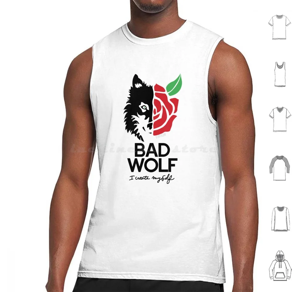 Bad Wolf Tank Tops vesty bez rukávov, ktorý bludne geek wovian Dr. David Tennant Space Time sci fi fi tv čas britský vtipný vtip
