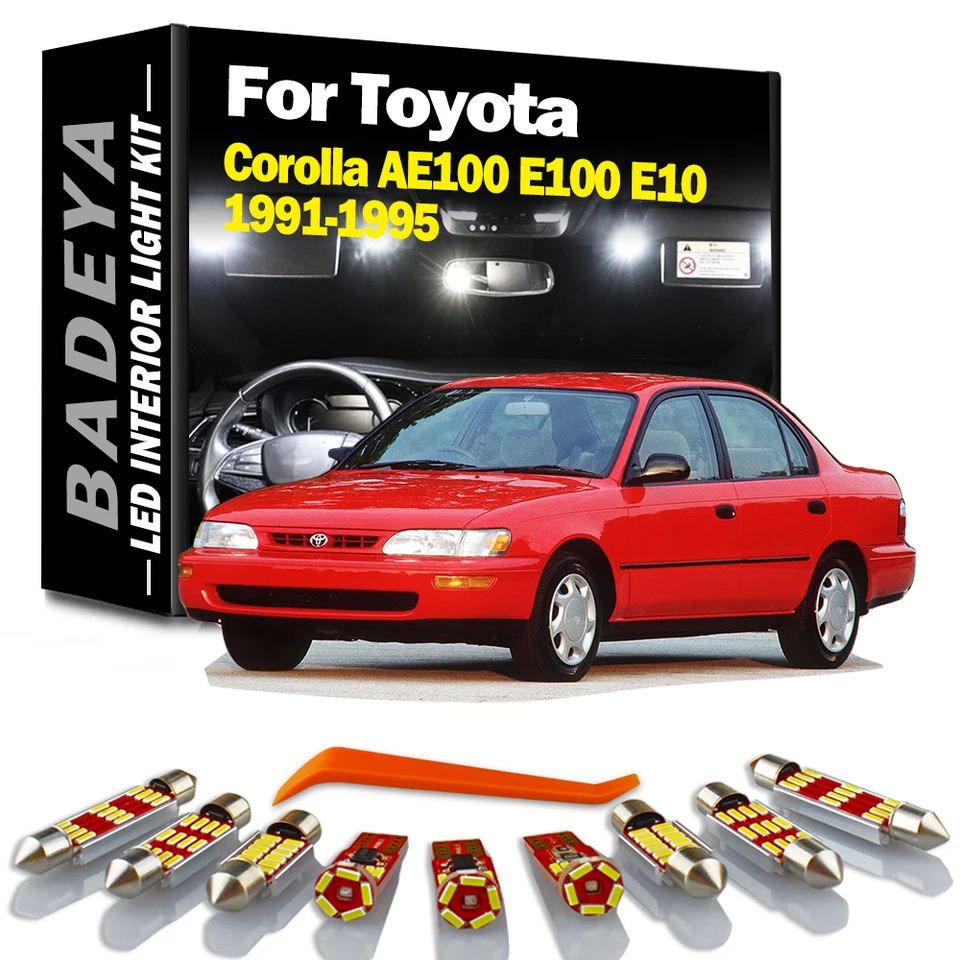 Badeya 8pcs Canbus pre Toyota Corolla AE100 E100 E10 1991 1992 1993 1994 1995 LED interiérový interiér Trunk Light Kit MAP MAP DOPATLA