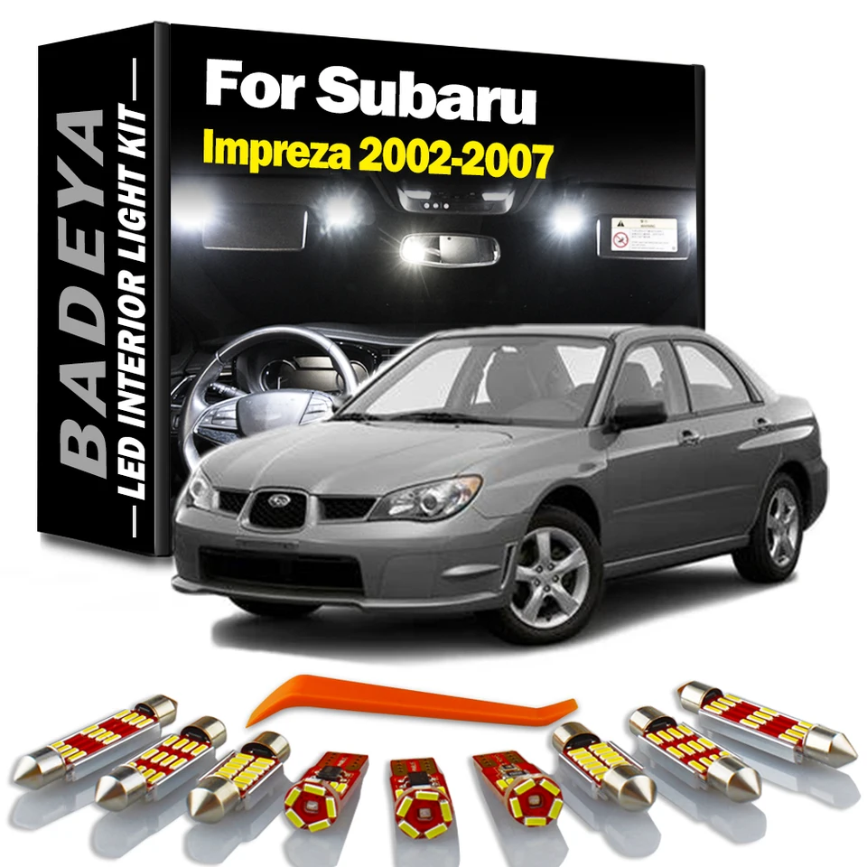 Badeya 8pcs LED interiér Dome Mapa Čítanie ŠPZ ľahká súprava pre Subaru Impreza 2002 2003 2004 2005 2006 2007 Príslušenstvo