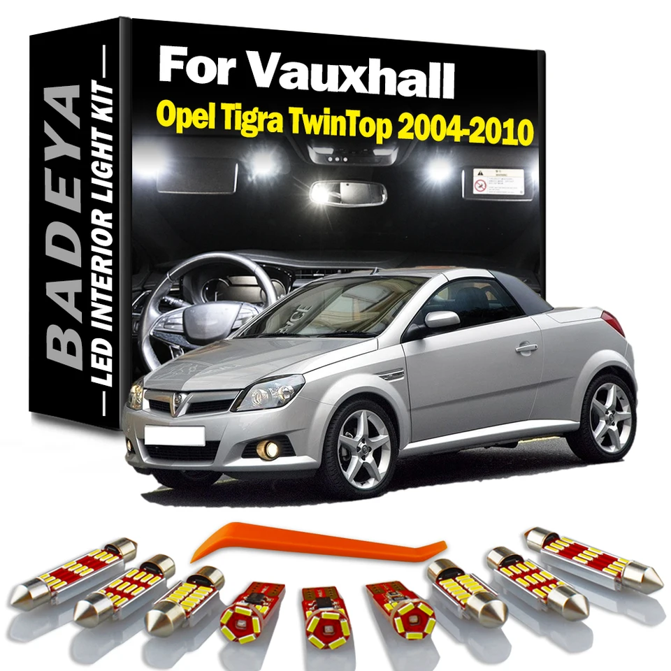 Badeya 8pcs LED interiérová mapa Dome Light Kit pre opel tigra Twintop 2004-2006 2007 2008 2009 2010 2010 LED žiarovky CANBUS bez chyby