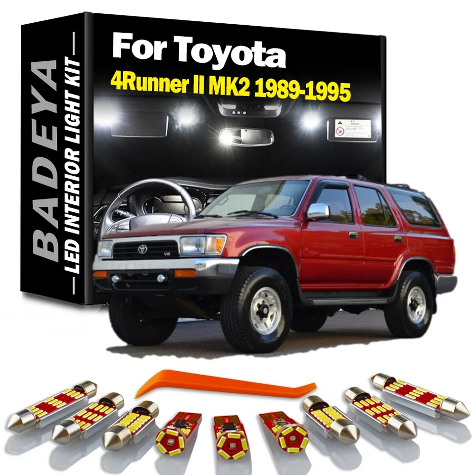 BADEYA 9PCS Auto Príslušenstvo pre Toyota 4Runner II MK2 1989 1990 1991 1992 1993 1994 1995 1995 LED interiérová mapa Dome Light Lamp Kit