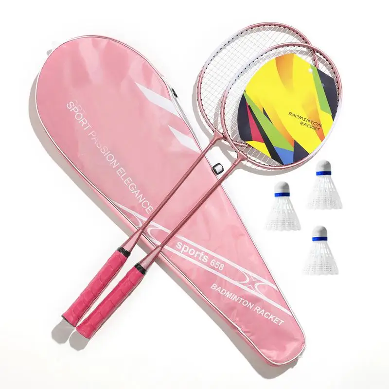 Badminton set pre dospelých profesionálnych bedmintonových raketových raketov s vysokou elastickou nárazníčkou pre rukoväte pre rodinu