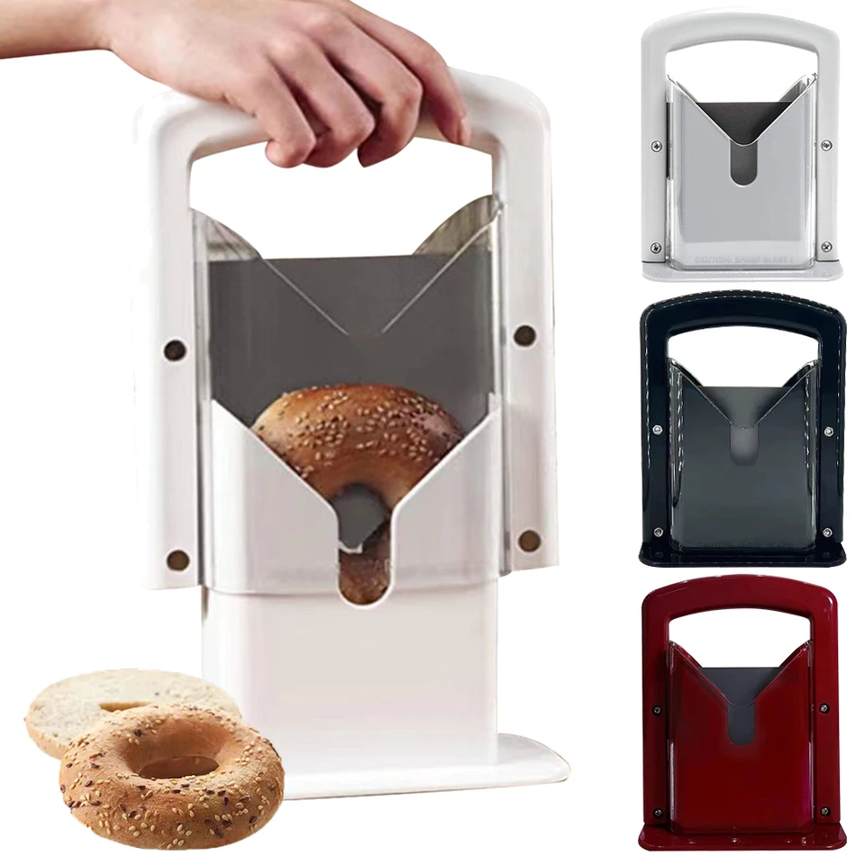 Bagel Guillotine Slicer s bezpečnostnou rukoväťou domácnosť Hriankovú rezačku z nehrdzavejúcej ocele Multifunkčné pečivo na pečenie