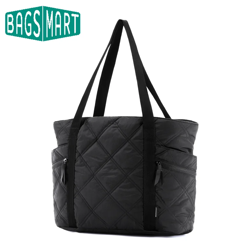 Bagsmart Dámska taška na voľný čas pre dochádzku do práce Študentská trieda módna taška na ramená veľká kapacita nylonová kabelka