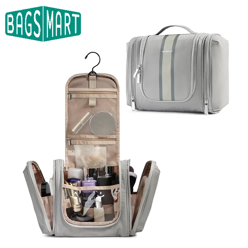 BAGSMART Závesný make -up taška veľká kapacita kozmetická toaletná taška vrecká Organizácie cestovné kozmetické organizátorka tašky