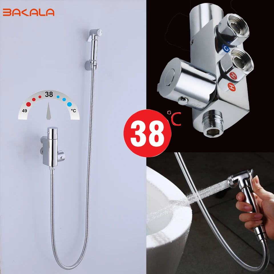 BAKALA TERMOSTICKÁ KAPERICKÁ KAPERICKÁ KAPERICKÁ SPORUJTE NAŠEJ BIDET WOCETHO FAUCET SPOTROR Hygienický žeriav Square Bidet Mixer Prenosný postrekovač