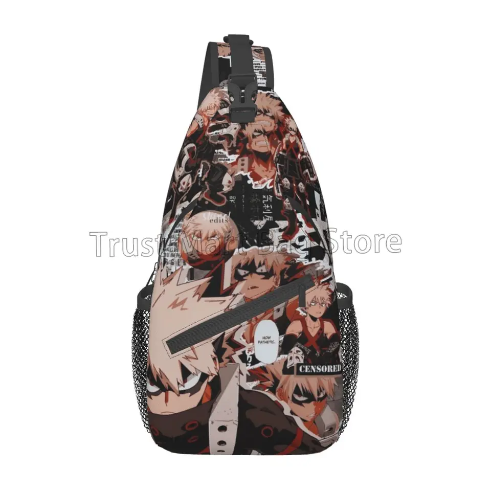 Bakugou Katsuki My Hero Mha Academia Sling Batoh Crossbody Sling Bag Cestovanie turistického dna