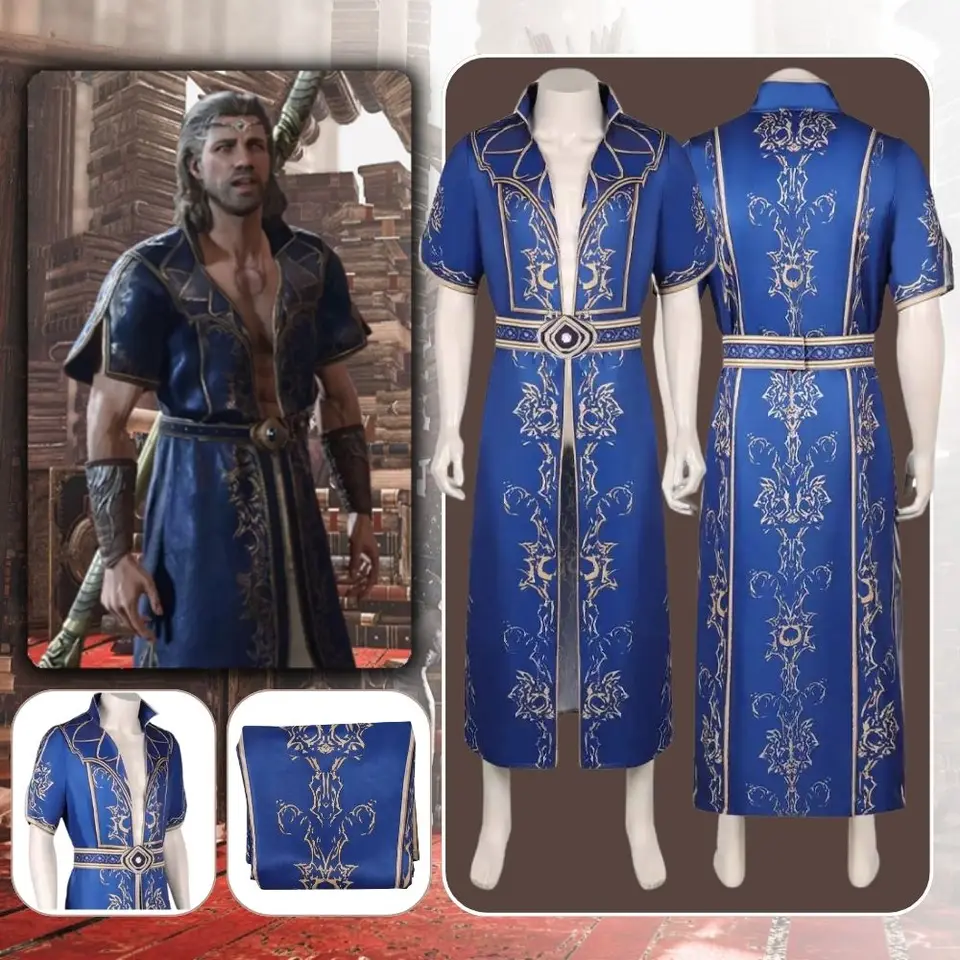 Baldurs cos brána 3 gale cosplay kostým maskovanie dospelých mužov rúž Belt Fantasia gale roleplay outfit Man Halloween Carnival Suit