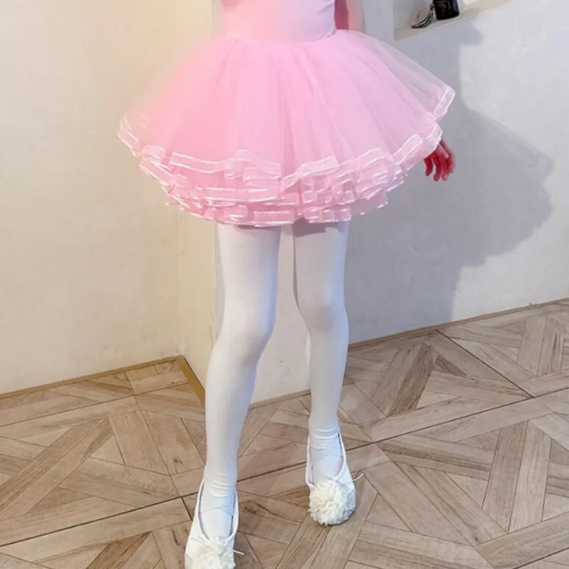 Balet tutu sukne a vrstvy vrstiev typu labuť párty princezná tanečný kostým nadýchaný outfit elastický pás Petticoat Dreys Up Girls