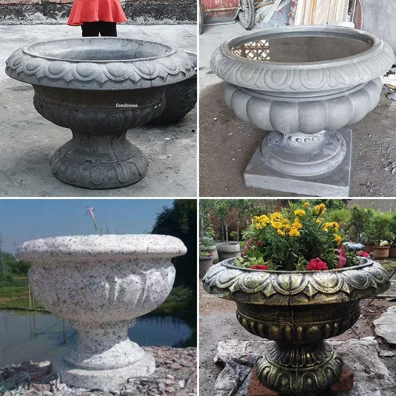 Balkónový stĺp dekorácie šablóny doplnky okrúhle kvetinové nádoby Cement Pot Homemade Extra veľký bonsai model kvetinová skrinka GL