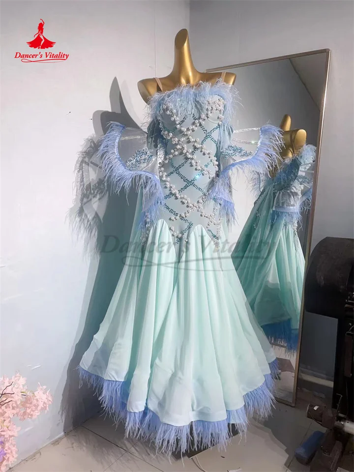Ballroom Dance Competition Dayses Women CareSised Waltz Social Dancing Performance Performance Costy Girl's Moder Profesionálne šaty