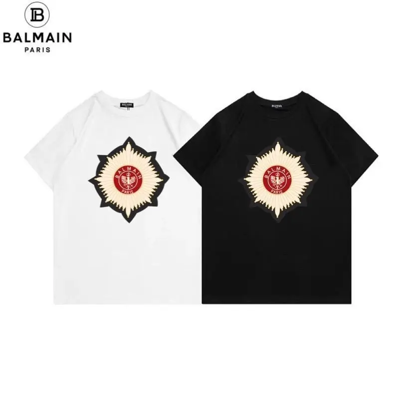 Balmain módna značka Krátke rukávy Summer mužské a ženské páry tlačené tričko Trič