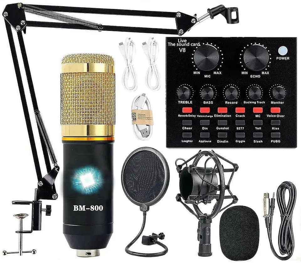Balíček podcastových zariadení BM-800 Nahradovací štúdiový balík s hlasovým meničom Live Sound Card-Audio rozhranie pre prenosný počítač