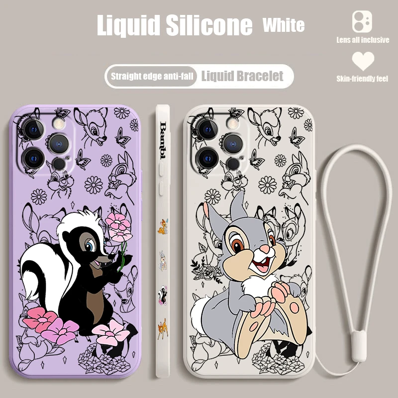 Bambi Disney Thumper Liquid Left Lany pre Apple iPhone 15 14 13 12 11 xs xr x 8 7 SE Pro Max Plus Mini Soft Pase Case