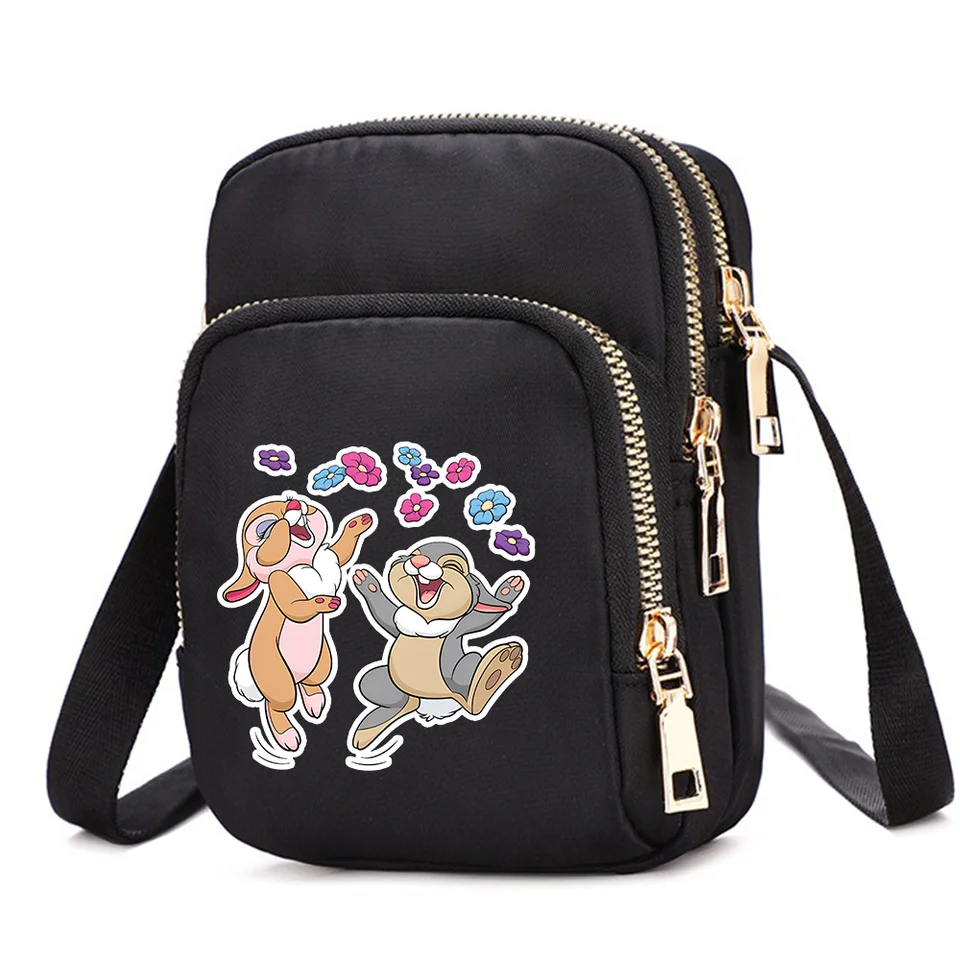 Bambi Dámske tašky Nepremokavá taška na rameno Crossbody Zipper mobilný telefón dáma ženská multifunkčná kabelka náramok