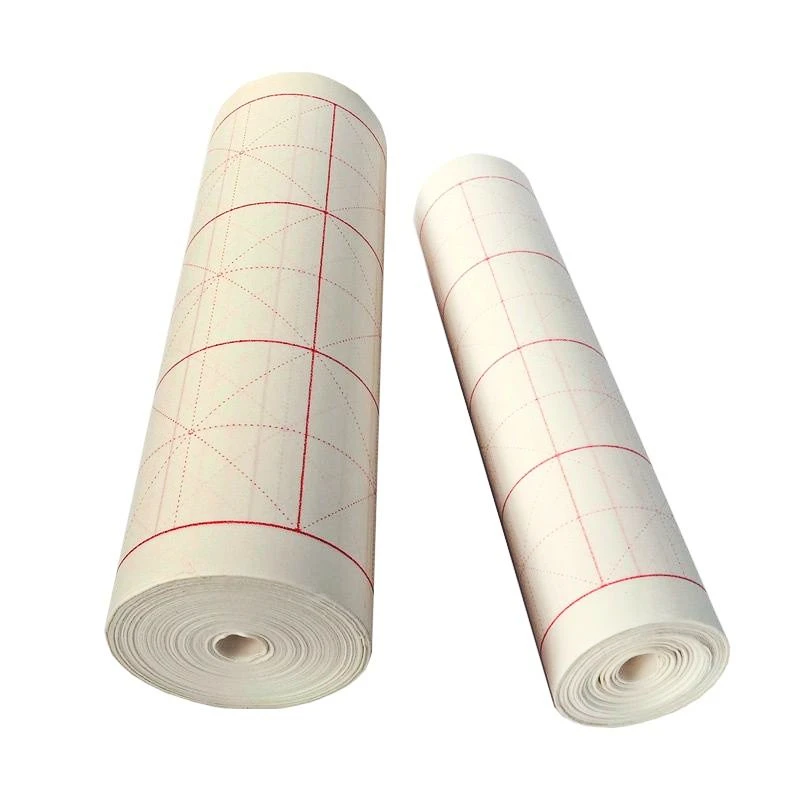 Bambusová bunička kaligrafie Cvičenie Papier Mao Bian Halfer Ripe Xuan Paper Square Grid Dlhá valcovacia mriežka Zhruba Xuan Paper s mriežkou