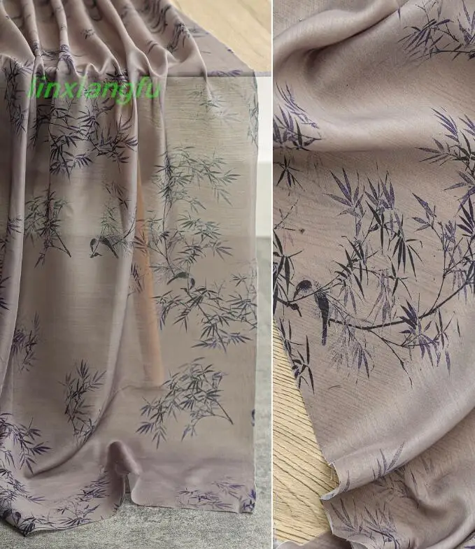 Bambusová tlačená látka, atrament zafarbený Jacquard Lightweight Dress Table, Designer Tkanina odevov.