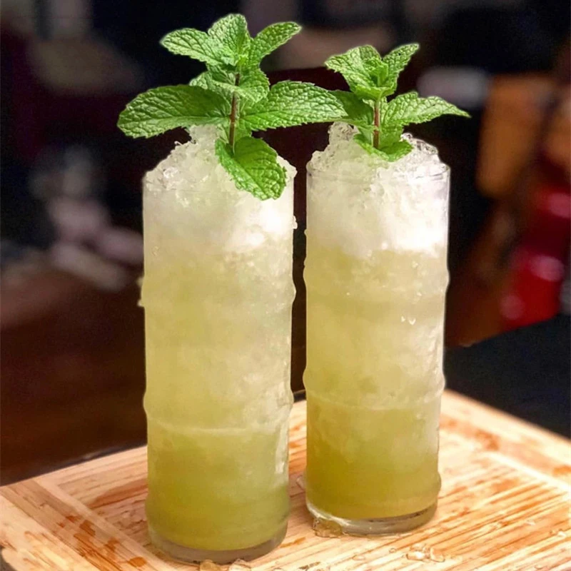 Bambusový tvar sklenený Collins Juice Okuses sada 4, 475 ml