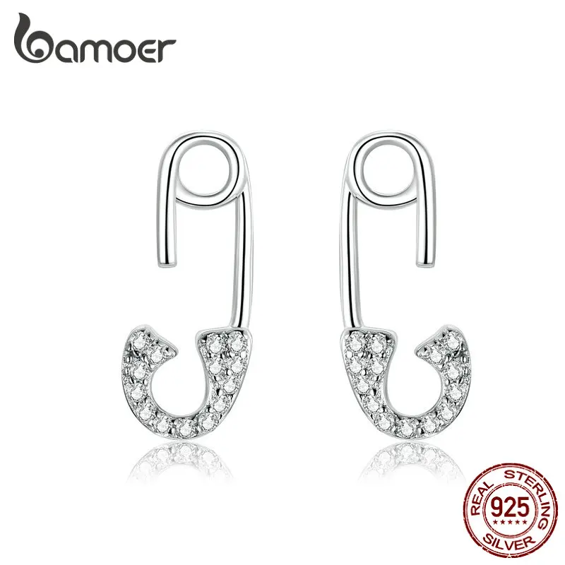 Bamoer 925 Sterling Silver Dámske náušnice Platinové naplnené malé boho minimalistické jednoduché jemné chrániče hypoalergénnych kolíkov