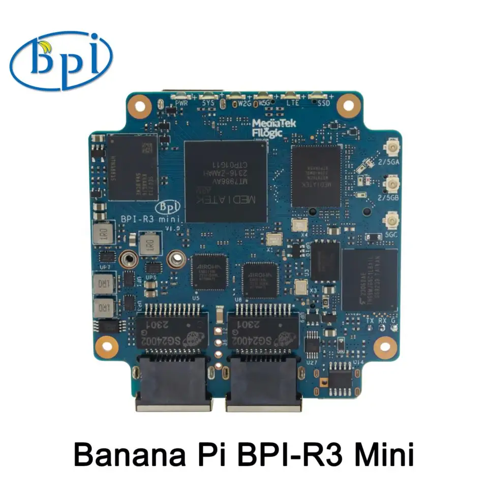 Banana Pi BPI-R3 Mini Router Board MediaTek MT7986 ARM A53 2G DDR 8G EMMC Podpora WIFI 6 a 2 x 2,5GBE OTVORIŤ OTVORENÝ Source Router Router