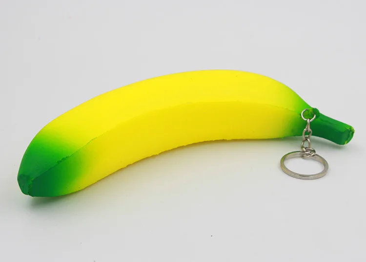 Banana Squishy Keychain Fidget Toy Squishy Cute Fruit Keyring Game Squeeek Uľavte stres fidget Toy Prespendant