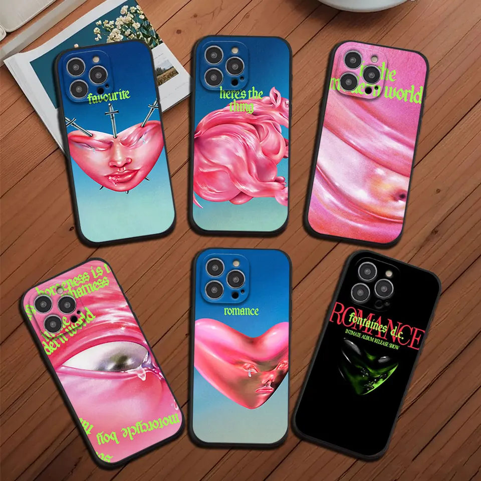 Band F-Fontaines DC Romance Case pre iPhone 12 11 13 14 15 16 Max Pro Plus čierny mäkký silikónový škrupina