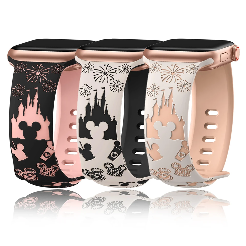 Band for Apple Watch Series 10 8 9 7 SE 6 5 4 Ultra 45 mm 44 mm 42 mm 46 mm 49 mm 41 mm 40 mm silikónové vyryté popruhy náramkov