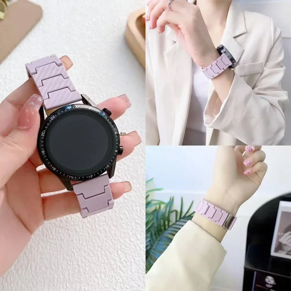 Band z uhlíkových vlákien pre Samsung Galaxy 7/Fe/4/5/6/Classic 46 mm/aktívny 2 40 mm 44 mm Link Bracelet Huawei Watch GT 4/2/2E/3/3/Pro Strap Strap