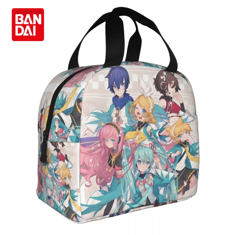 Bandai Hatsune Miku Slabý hlas obedový taška pre školské detské kancelárske vak obed prenosný tepelný chladič obedový box Darček