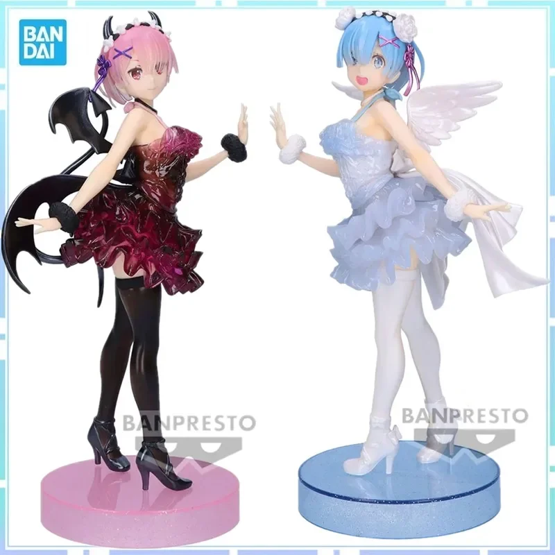 Bandai Original Banpresto Anime Espresto Re: Zero - Štartovanie života v inom svete Rem Ram Action Figure Model Collectible Hračky