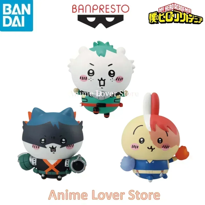 Bandai Original Banpresto My Hero Academia X Chiikawa Midoriya Bakugou Katsuki Hachiware Todoroki Shoto Usagi Anime Figure Fig