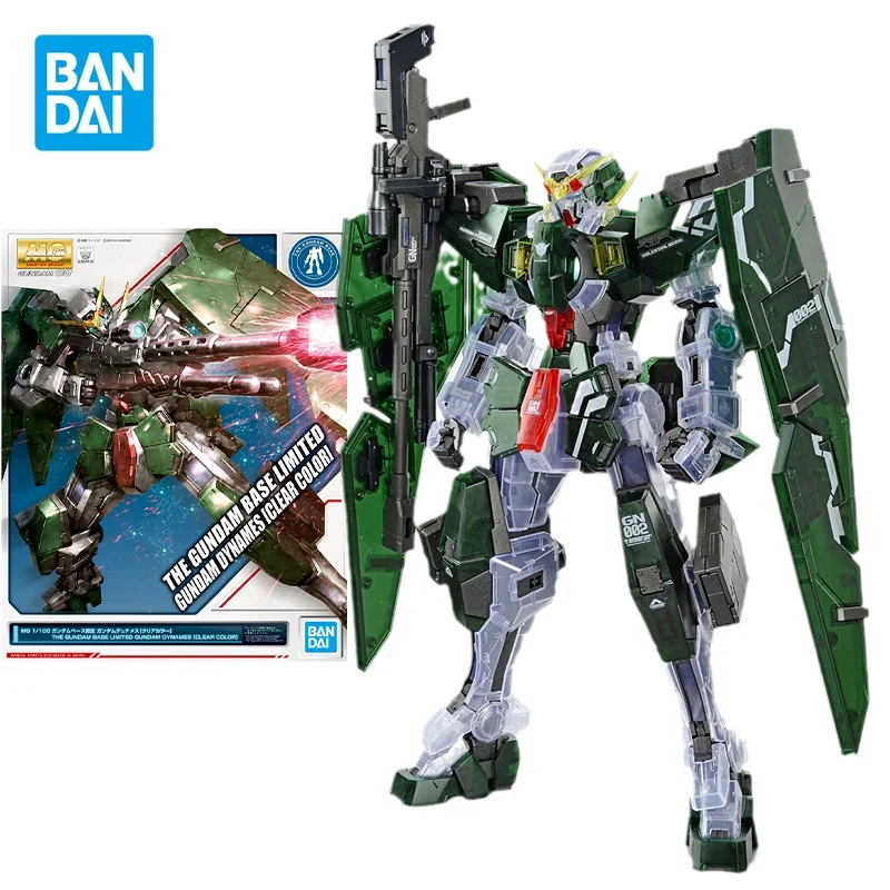 Bandai Original Gundam Model Model Kit Anime Mg 1/100 Base Limited Gundam Dynames Clear Color Action Figures Hračky Darčeky pre deti