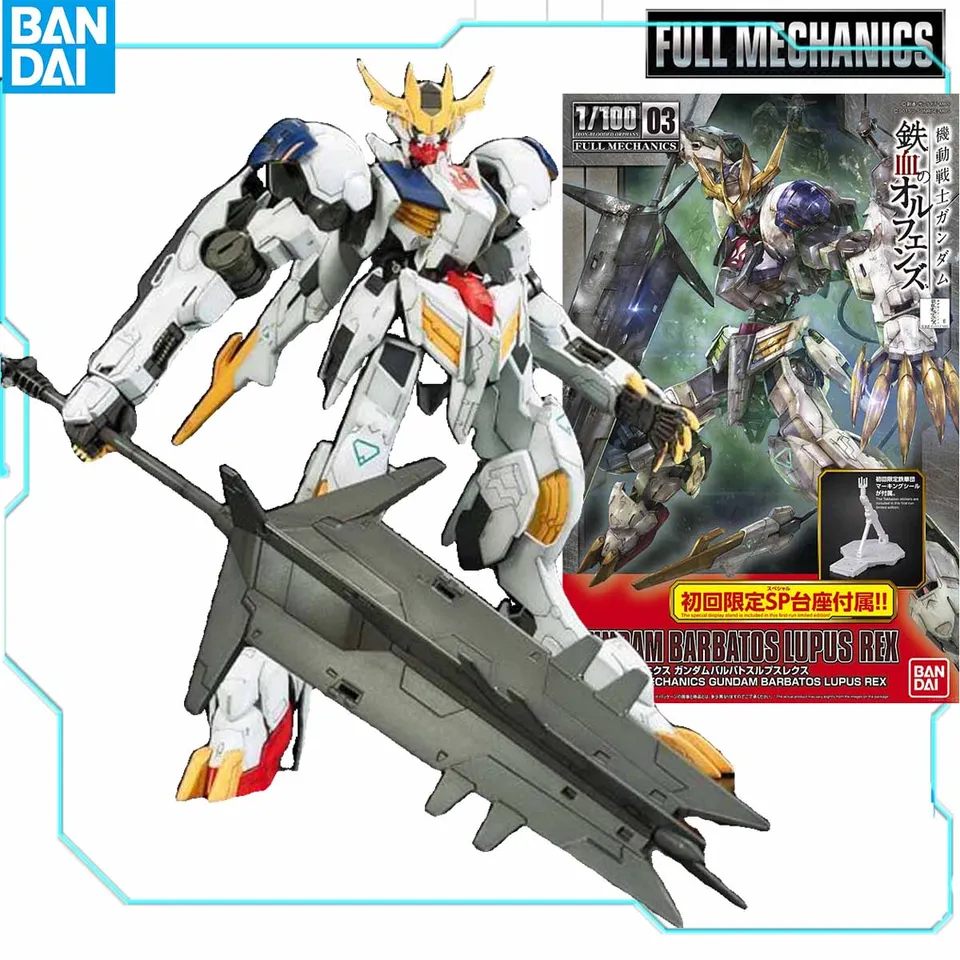 Bandai Original Gundam Model Model súpravy FM 1/100 Celú mechanicku Anime Action Figure ASW-G-08 Gundam Barbatos Lupus Rex Model Model Toy Gift