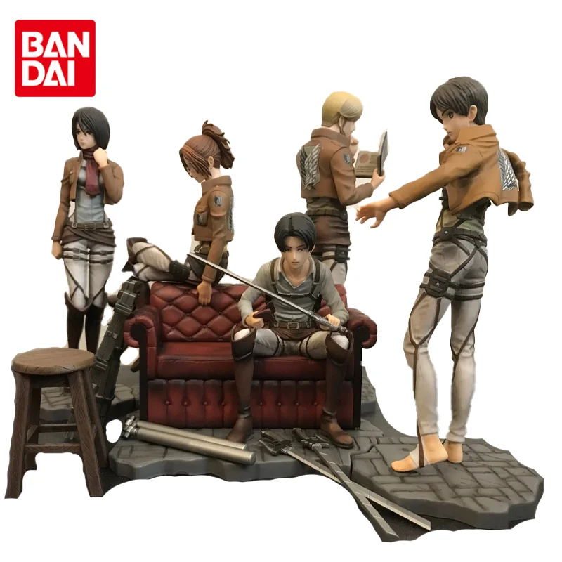 Bandai Original Ichiban Kuji útok na Titan Eren Yeager Zoe Hans Anime Action Figure Hračky pre chlapcov