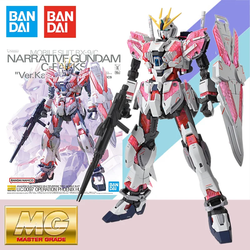 Bandai Original Mg 1/100 PB Limited Narrative Gundam C-Packs Ver.ka Model Kit Action Action Zbierka Zbierka hračiek pre dieťa