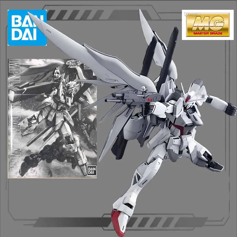 Bandai Original Model Model Kit Gundam Mg Pb 1/100 Impulse Gundam Blanche Anime Action Figula zostava modely hračky pre chlapcov